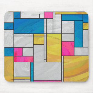Mousepad Mondrian Yellow Blue Impressão