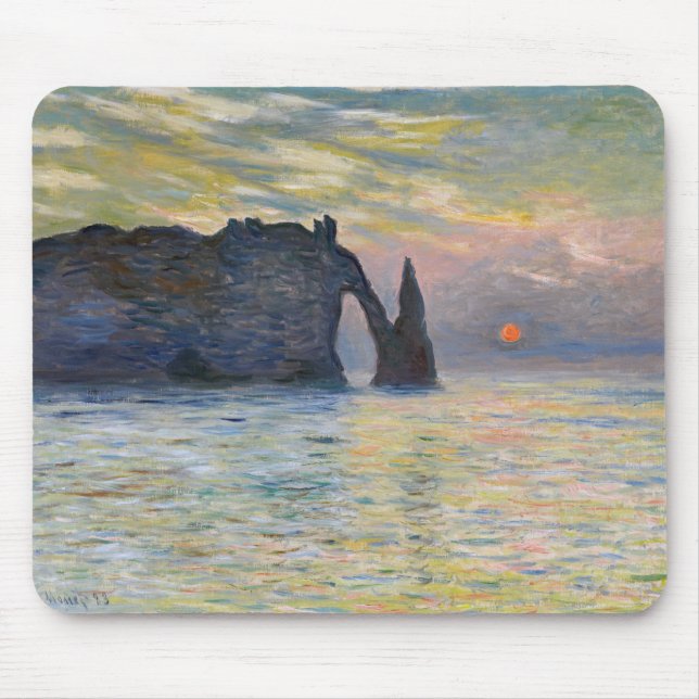 Mousepad Monet - Manneport, Cliff em Etretat, Sunset (Frente)
