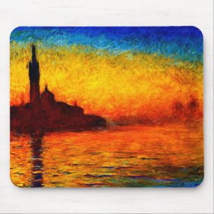 Mousepad Monet-Por do sol de Claude em Veneza
