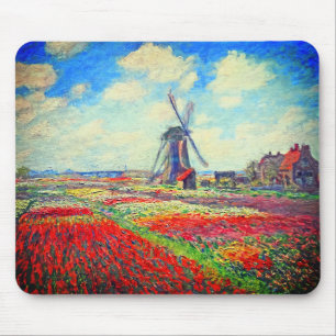 Mousepad Monet Tulips Windmill
