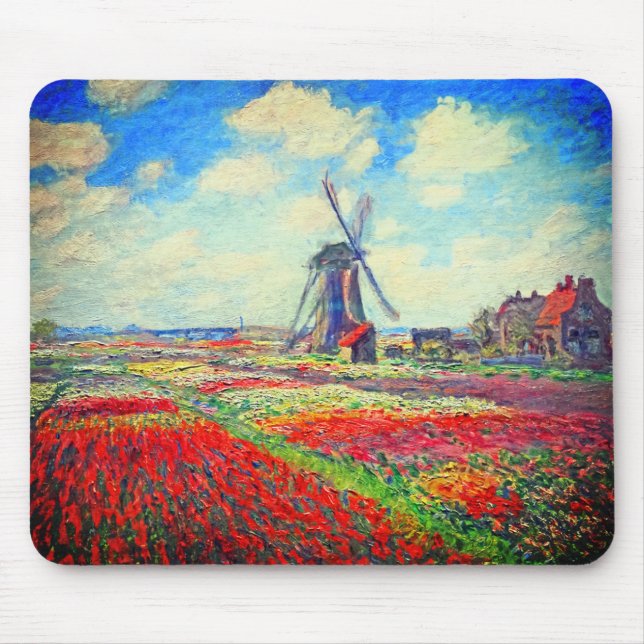 Mousepad Monet Tulips Windmill (Frente)