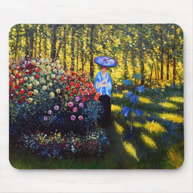 Mousepad Monet Woman com Parasol no Jardim (Frente)