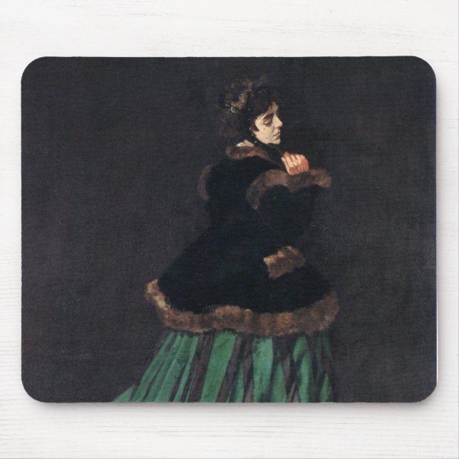 Mousepad Monet Woman em Vestido Verde (Frente)