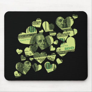 Mousepad Money Hearts