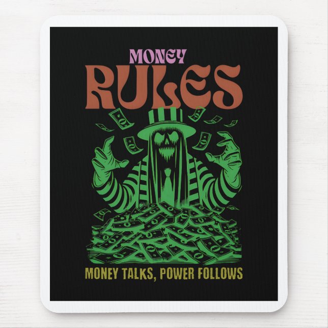 Mousepad Money Rules: The Green Reaper of Wealth (Frente)