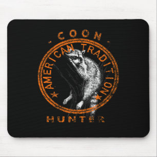 Mousepad Monge Hunter American Patriotic Raccoon caçando Tr