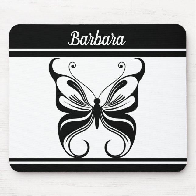 Mousepad Monocromático Personalizado de Borboleta (Frente)