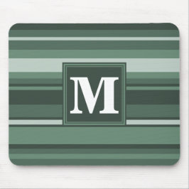 Mousepad Monogram sage green stripes