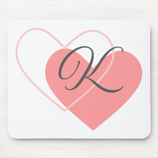 Mousepad Monograma 2 Corações (Frente)