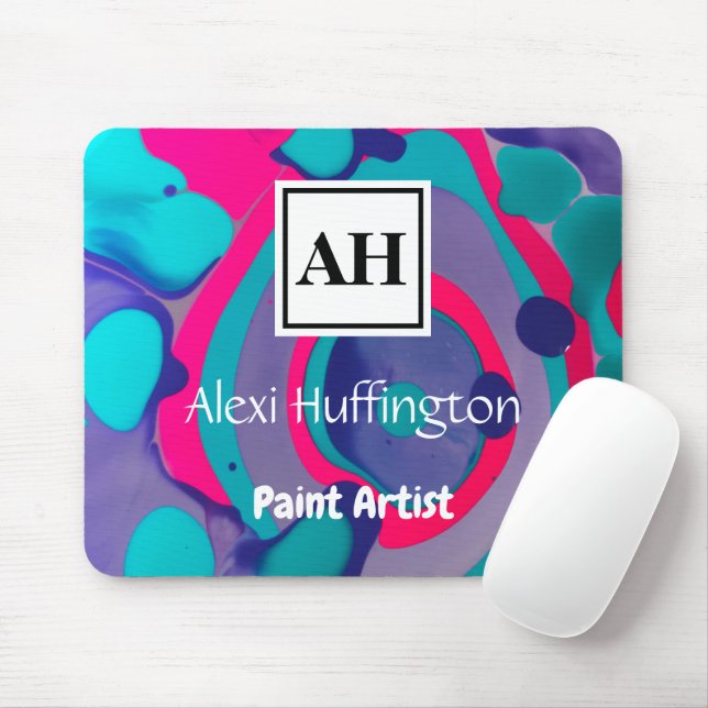 Mousepad Monograma Abstrato (Com mouse)