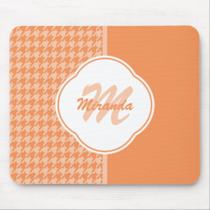 Mousepad Monograma alaranjado elegante e nome de