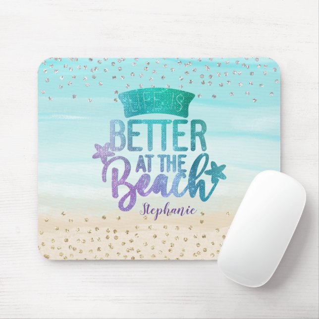 Mousepad Monograma Aquarela A Vida É Melhor (Com mouse)