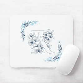Mousepad Monograma Azul, Calm Floral
