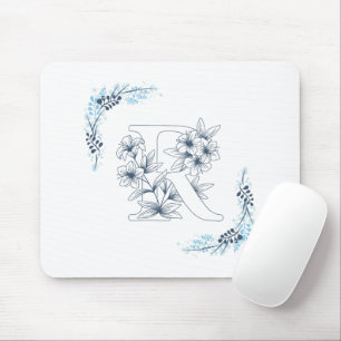 Mousepad Monograma Azul, Calm Floral