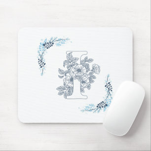 Mousepad Monograma Azul, Calm Floral