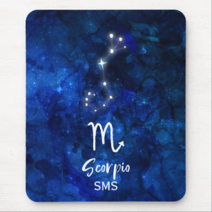 Mousepad Monograma azul da galáxia da constelação do