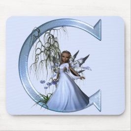 Mousepad Monograma azul feericamente C