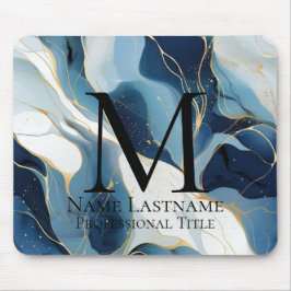 Mousepad Monograma Azul Marinho