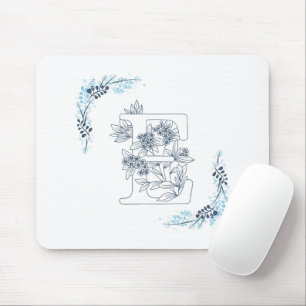 Mousepad Monograma Azul, Monograma, Calm Floral