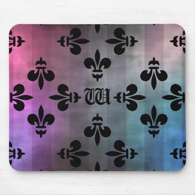Mousepad Monograma bonito Fleur de lis (Frente)