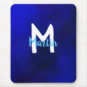 Mousepad Monograma Branco E Azul