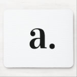 Mousepad Monograma Branco Moderno Minimalista<br><div class="desc">Pasta Mouse Elegante Moderno Mínimo Negra Negra Clássica Monograma Branco Branco Branco Monograma. Um design de monograma minimalista, profissional com grande tipografia inicial em letra clássica sobre fundo simples.</div>