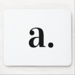 Mousepad Monograma Branco Moderno Minimalista<br><div class="desc">Pasta Mouse Elegante Moderno Mínimo Negra Negra Clássica Monograma Branco Branco Branco Monograma. Um design de monograma minimalista,  profissional com grande tipografia inicial em letra clássica sobre fundo simples.</div>
