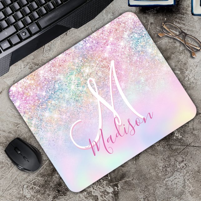 Mousepad Monograma brilhante monograma de unicórnio mbre, i (Criador carregado)