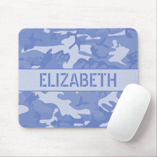 Mousepad Monograma Camuflado Azul