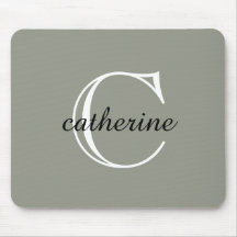 Monograma Clássico de Script de Nevoeiro Evergreen