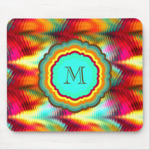 Mousepad Monograma Colorido e Divertido de Arco-Íris