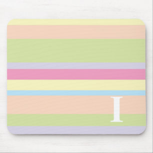 Mousepad Monograma com um fundo listrado colorido - I