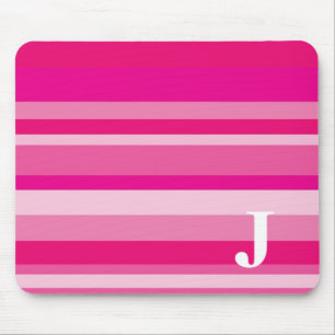 Mousepad Monograma com um fundo listrado colorido - J