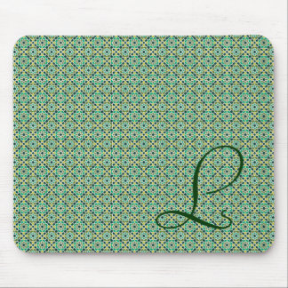 Mousepad Monograma con fondo de mosaico marroquí