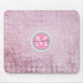 Mousepad Monograma cor-de-rosa do fundo do teste padrão do