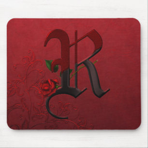 Mousepad Monograma cor-de-rosa gótico R
