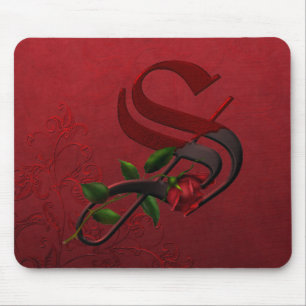 Mousepad Monograma cor-de-rosa gótico S