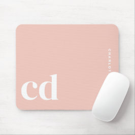 Mousepad Monograma Cor-de-Rosa Simples e Cinto Inicial