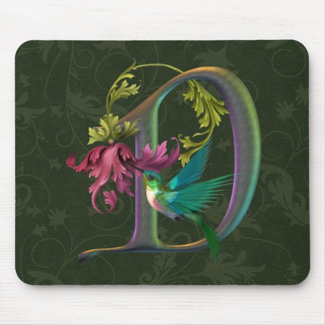 Mousepad Monograma D do colibri (Frente)