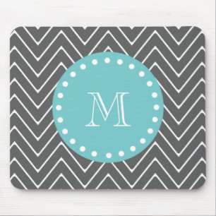 Mousepad Monograma da cerceta do teste padrão de Chevron