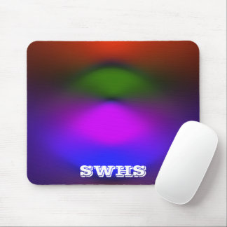Mousepad Monograma da Escola Neon Blue, Purple, Green & Ora