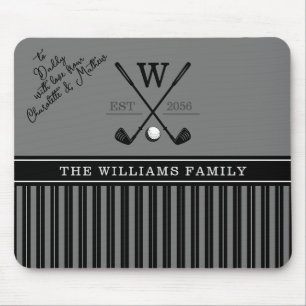 Mousepad Monograma da Família Golf Oferta de Carvão para Pa