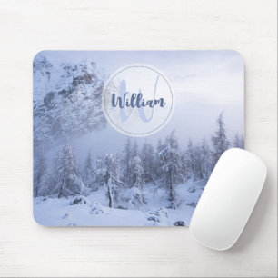 Mousepad Monograma da floresta de névoa das maravilhas do i