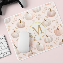 Mousepad Monograma da Pastel Pumpkin - Inicial Personalizad