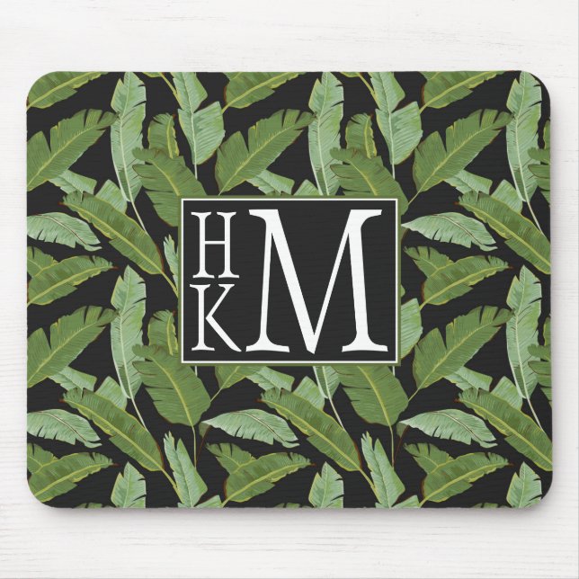Mousepad Monograma das folhas de palmeira | (Frente)