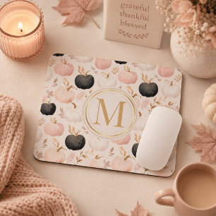 Mousepad Monograma de Abóbora Moderna – Inicial Personaliza