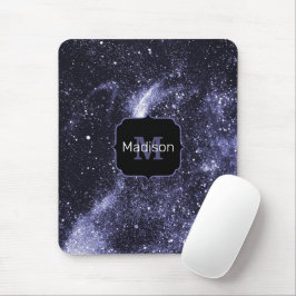 Mousepad Monograma de abstrato preto violeta roxo
