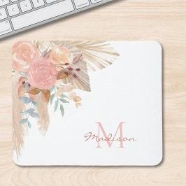 Mousepad Monograma de Aquarela Floral