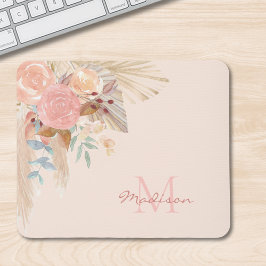 Mousepad Monograma de Aquarela Floral