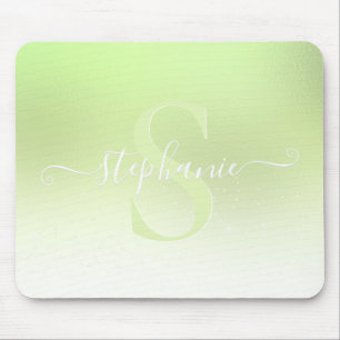 Mousepad Monograma de brilho do verde limão Shimmer